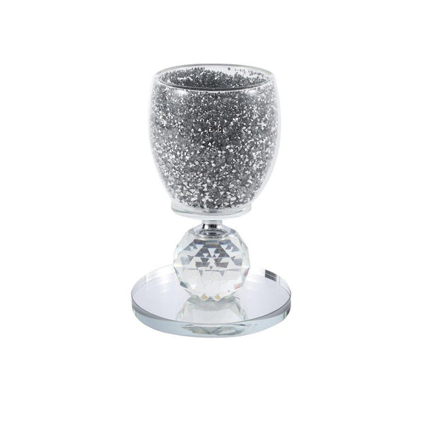 Home Decor Crystal Glass Candlestick Holder 12 cm