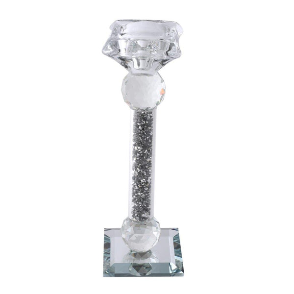 Home Decor Crystal Glass Candlestick Holder 20 cm