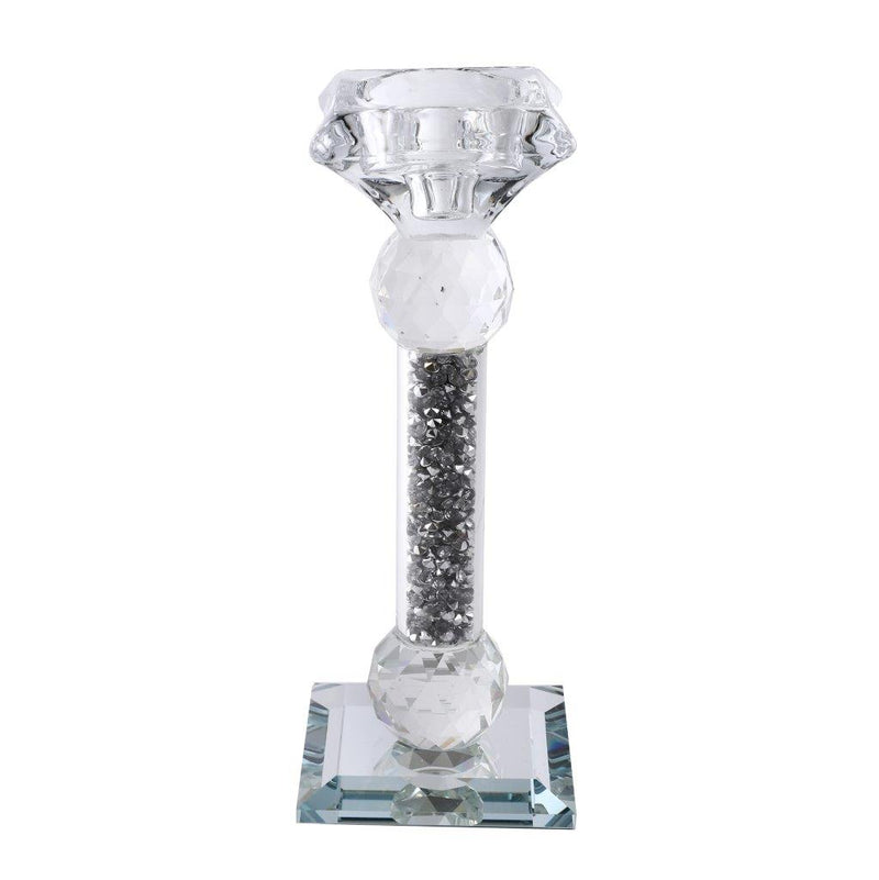 Home Decor Crystal Glass Candlestick Holder 22.5 cm