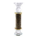 Home Decor Gold Crystal Glass Candlestick Holder 20 cm
