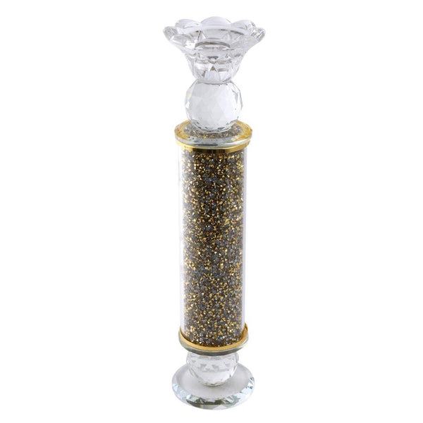 Home Decor Gold Crystal Glass Candlestick Holder 28 cm