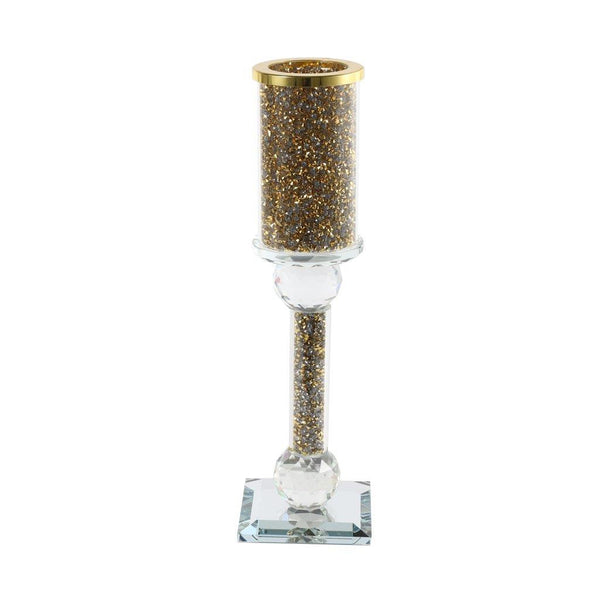 Home Decor Gold Crystal Glass Candlestick Holder 30 cm