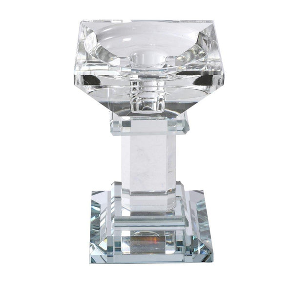 Home Decor Crystal Glass Candlestick Holder H - 15 cm ; W - 10 cm