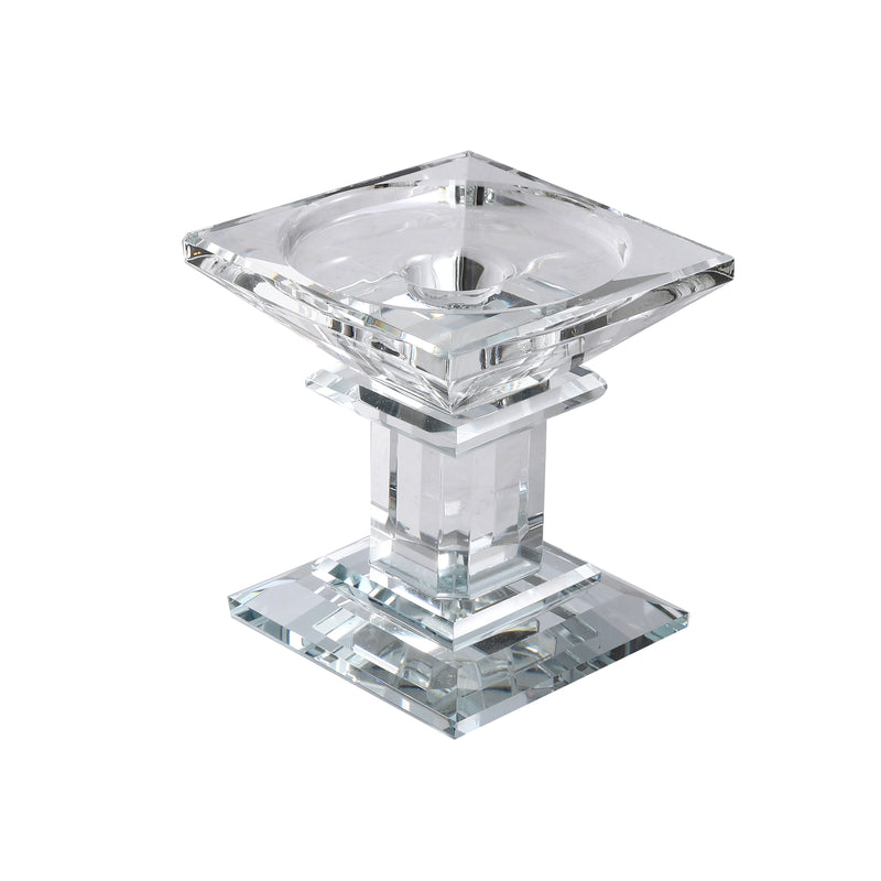 Home Decor Crystal Glass Candlestick Holder H - 25 cm