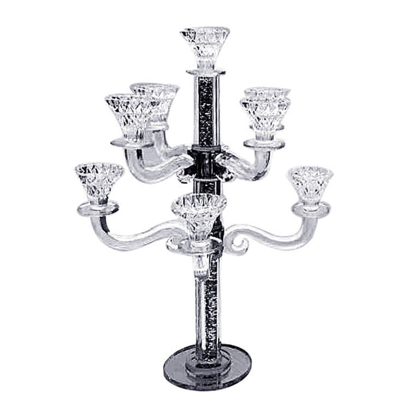 Home Decor Crystal Glass Candlestick Holder 9 arms 45 cm