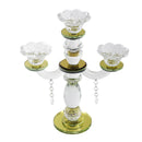 Home Decor Crystal Glass Candlestick Holder 3 arms 25 cm