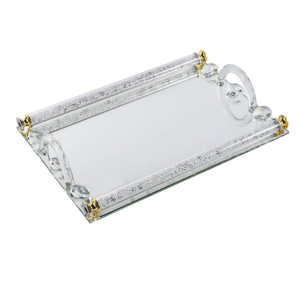 Home Decor Crystal Glass Serving Tray 25*38 cm