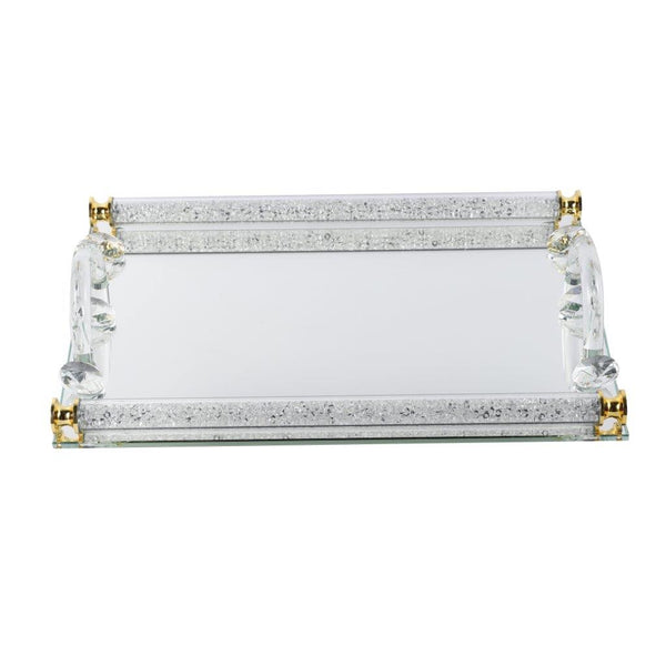 Home Decor Crystal Glass Serving Tray 25*38 cm