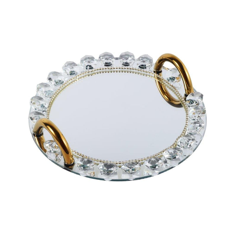 Home Decor Crystal Glass Serving Tray 20 cm