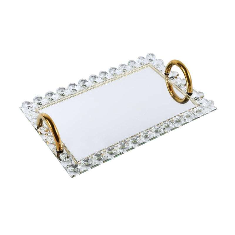Home Decor Crystal Glass Serving Tray 15*24 cm