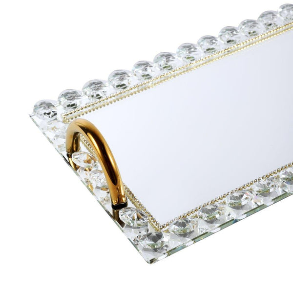 Home Decor Crystal Glass Serving Tray 15*24 cm