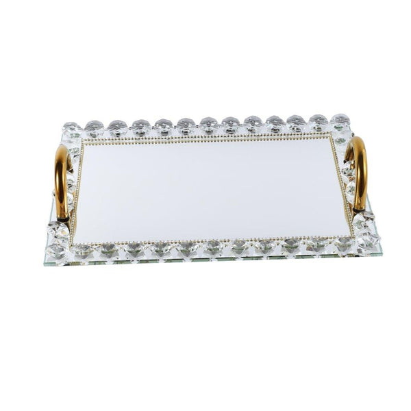 Home Decor Crystal Glass Serving Tray 15*24 cm