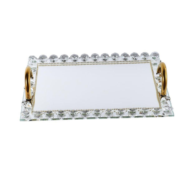 Home Decor Crystal Glass Serving Tray 19.5*29.5 cm