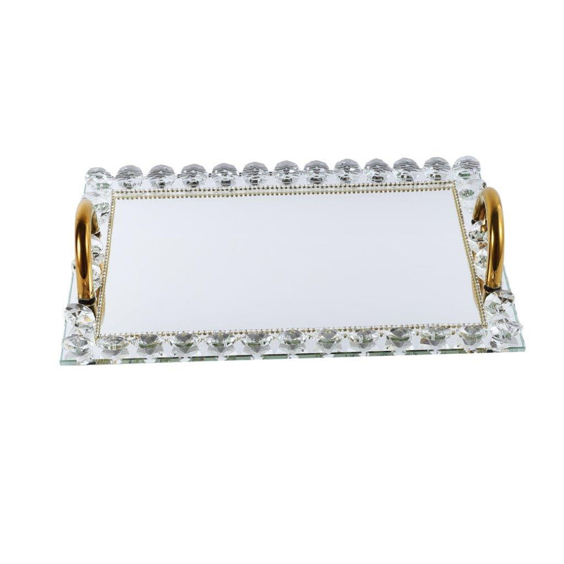 Home Decor Crystal Glass Serving Tray 25*38 cm