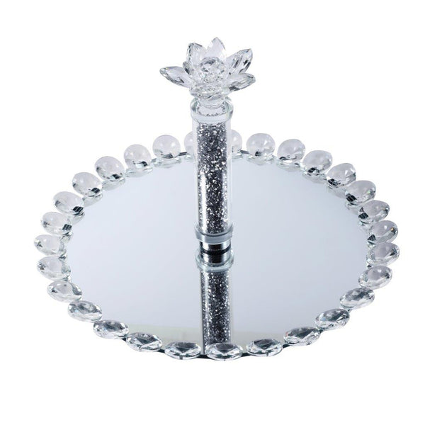 Home Decor Crystal Glass Cake Serving Tray 27*21 cm