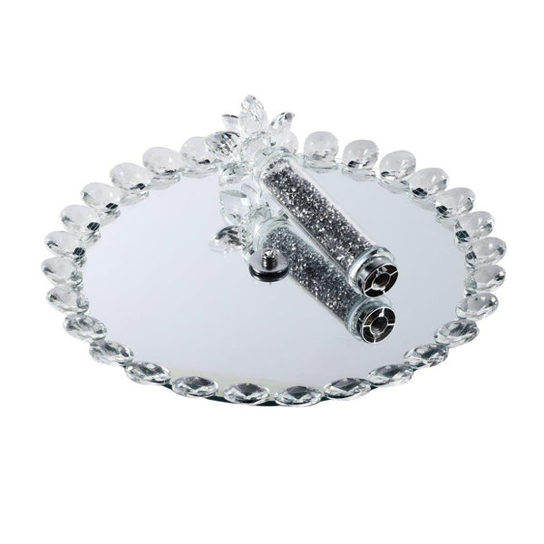 Home Decor Crystal Glass Cake Serving Tray 27*21 cm