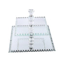 Home Decor Crystal Glass 2 Tier Cake Serving Tray 30*24 cm