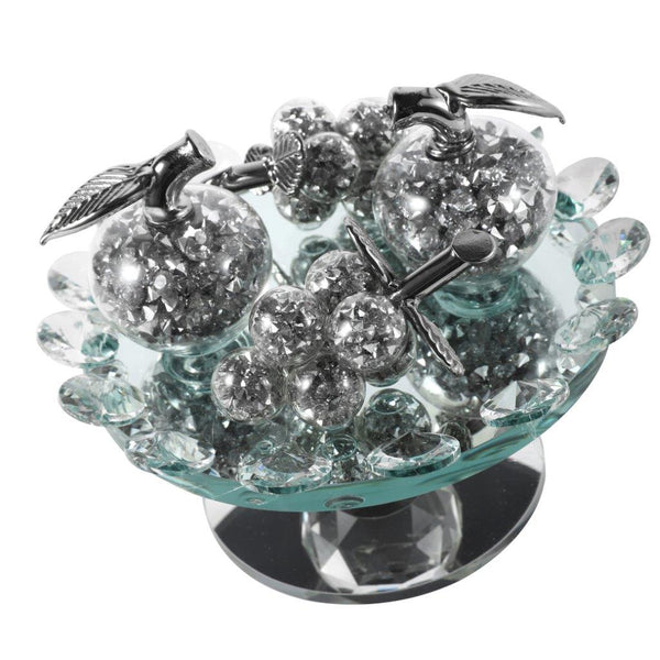 Home Decor Crystal Fruit and Stand H - 13 cm ; W - 17 cm