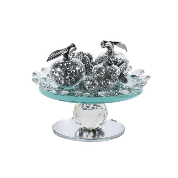 Home Decor Crystal Fruit and Stand H - 13 cm ; W - 17 cm