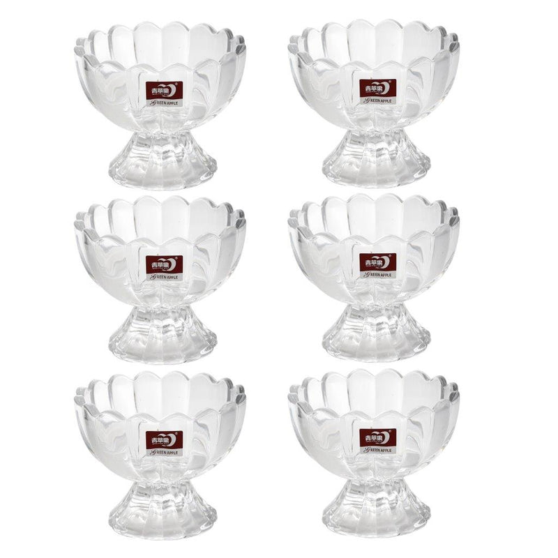 Crystal Cut Glass Ice Cream and Dessert Bowl Set of 6 pcs 170 ml pls