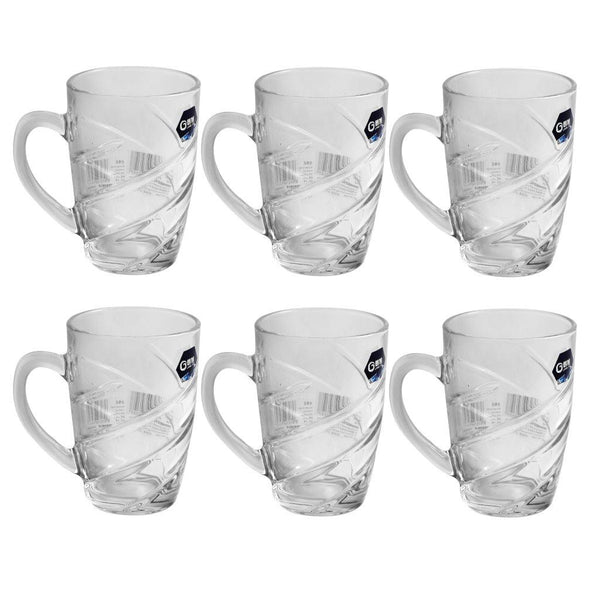 Premium Lead Free Glass Tea Cup Set of 6 pcs 215 ml