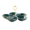 Divided Snack Plate Serving Platter Turquoise Gold Mix 30 cm