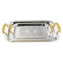 Stainless Steel Gold Plated Deco Rectangular Serving Tray Set of 3
