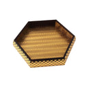 Engraved Deco Gold Hexagonal Candy Box Nuts and Chocolates Serving Tray with Lid 30*30*6 cm