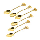 Gold Plated Deco Coffee Spoon Set of 6 Pcs 11 cm