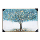 Home Decor Landscape Canvas Wall Art Abstract Turquoise Floral Oil Painting PVC Frame 80*120*3.5 cm