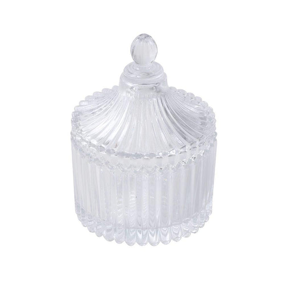 Crystal Glass Dome Shape Sugar Bowl Candy Jar with Lid D - 7 cm ; H - 5 cm