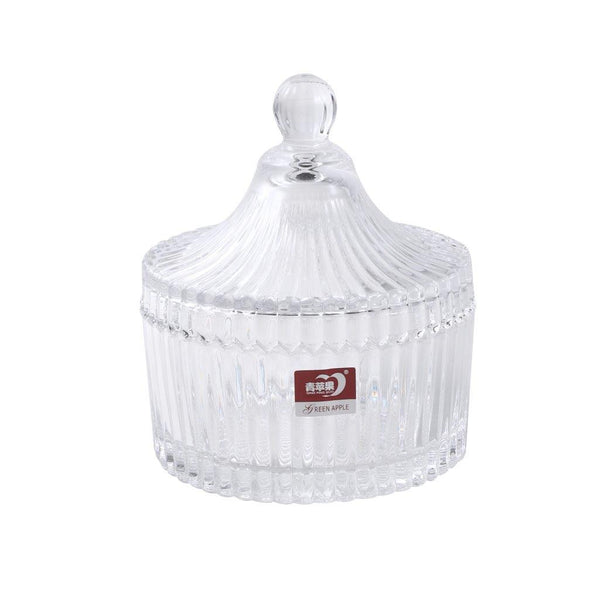 Crystal Glass Dome Shape Sugar Bowl Candy Jar with Lid D - 11 cm ; H - 7cm