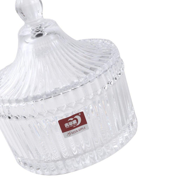 Crystal Glass Dome Shape Sugar Bowl Candy Jar with Lid D - 11 cm ; H - 7cm