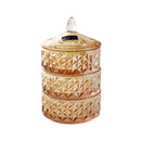 Crystal Glass Champagne Round Sugar Bowl Candy Jar Snack Storage Jar with Lid 12.9*22.8 cm