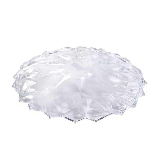 Crystal Glass Serving Dish Round Fruit Plate Set of 7 Pcs