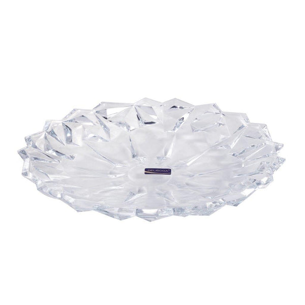 Crystal Glass Serving Dish Round Fruit Plate Set of 7 Pcs