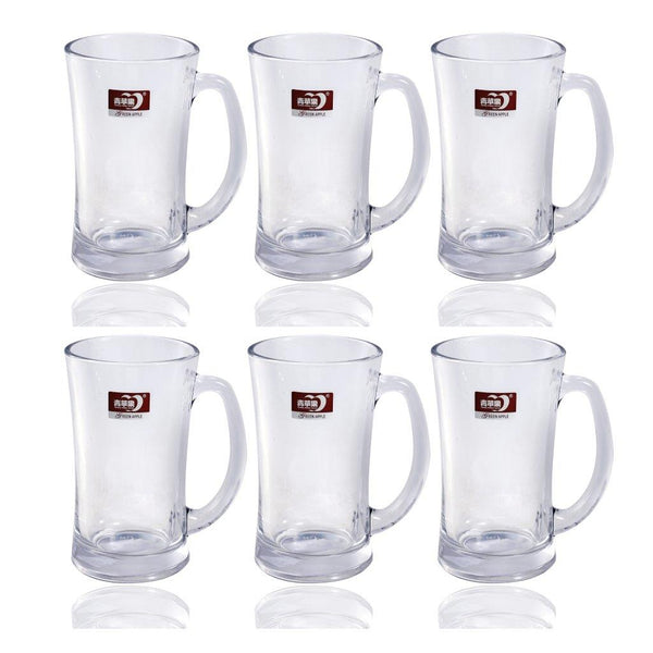 Glass Tea and Coffee Mug with Handle Set of 6