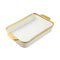White Ceramic Gold Rim Rectangular Baking Dish 30*18.5*5.5 cm