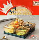 Plastic Champagne Snack Box Candy and Nut Compartments Set of 4 with Tray 9 cm