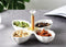Bone China Ceramic Divided Plate 4 Slot Fruit Platter with Bamboo Stand 20 cm