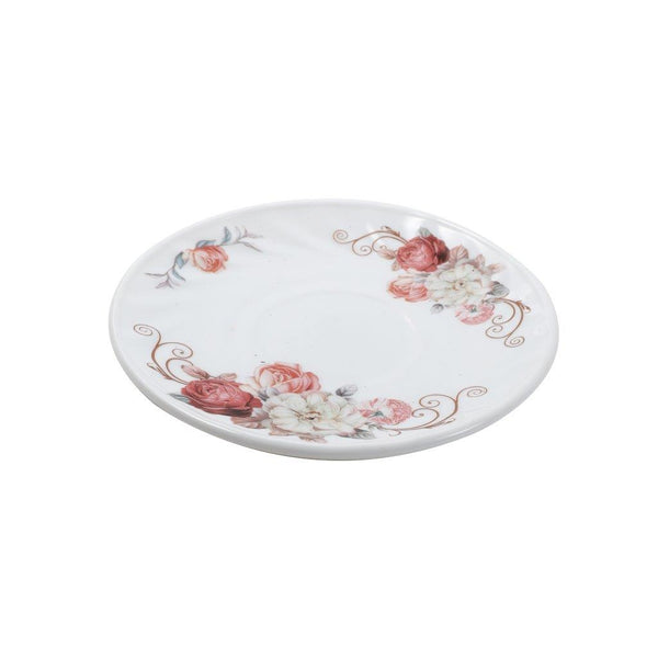 Royal Floral Pattern White Opal Glass Dinnerware Set of 72 pcs with Dinner Plate Bowls Serveware