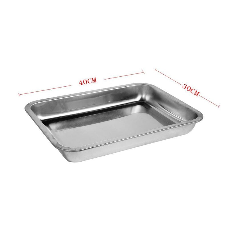 baking tray Stainless Steel Baking Tray Rectangular Shallow 39*29 cm 4.5 cm Depth-Classic Homeware &amp; Gifts-21656