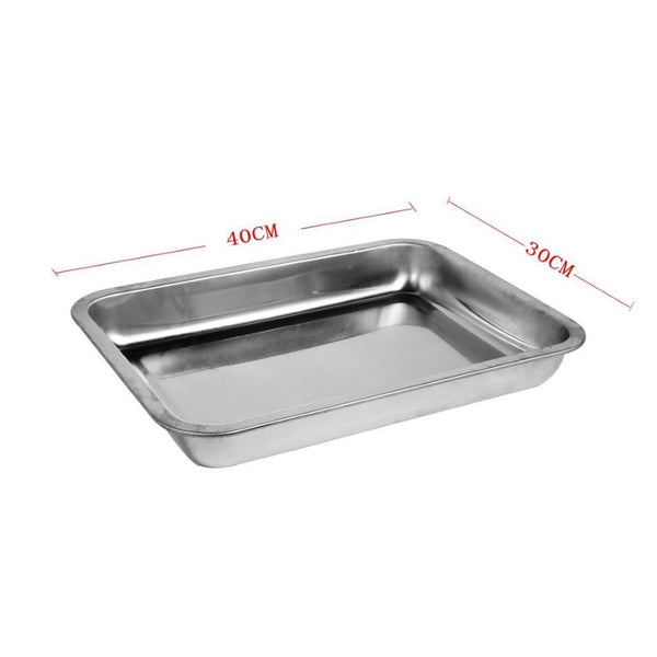 baking tray Stainless Steel Baking Tray Rectangular Shallow 39*29 cm 4.5 cm Depth-Classic Homeware &amp; Gifts-21656