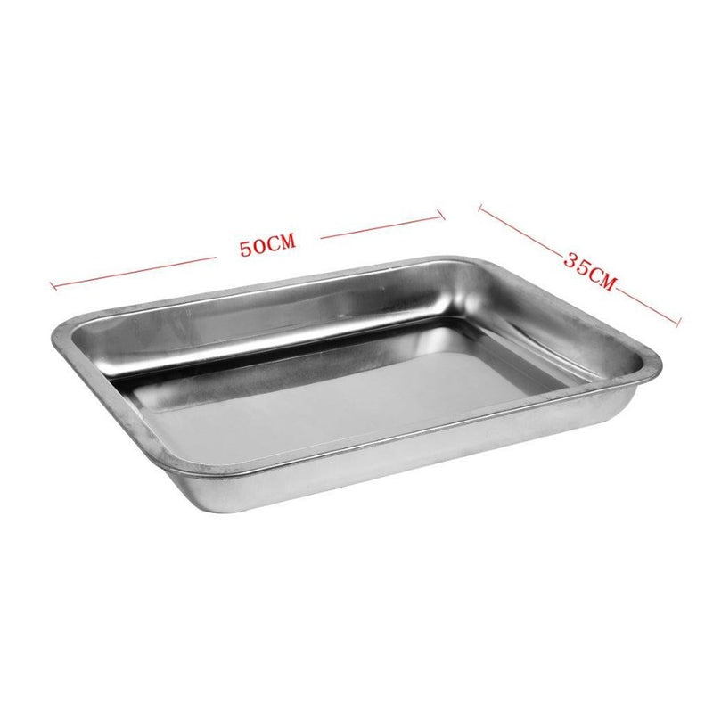 baking tray Stainless Steel Baking Tray Rectangular Shallow 49*34 cm 4.5 cm Depth-Classic Homeware &amp; Gifts-21658