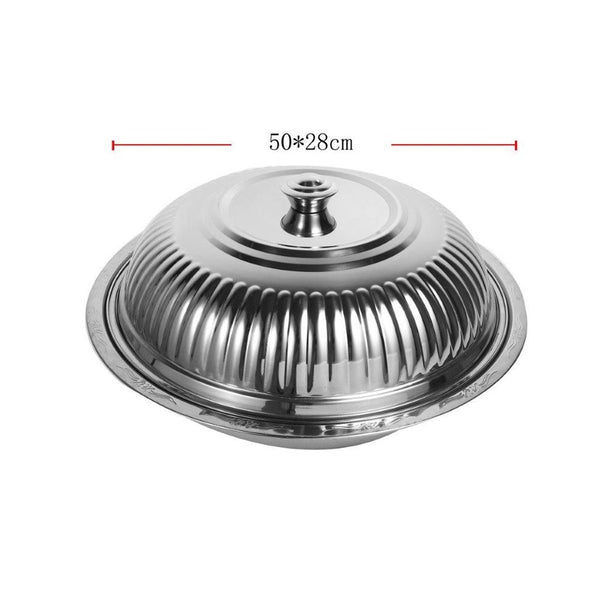 Stainless Steel Biryani Plate with Lid 50*28 cm