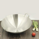 Stainless Steel Deep Wok Pan Round Base For Gas Burner 48 cm