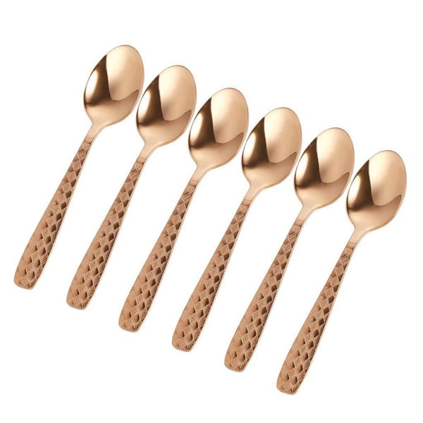 Stainless Steel Dessert Spoon Set of 6 Gold Plated 14*3 cm