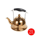 Stainless Steel Gold Plated Tea Pot Kettle 2 Litre