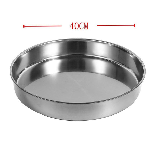 baking tray Stainless Steel Round Deep Baking Tray 40 cm-Classic Homeware &amp; Gifts-39342