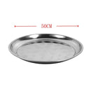 Stainless Steel Round Deep Silver Serving Tray 50 cm